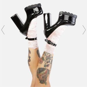 Lamoda Black Patent Leather Platform Heels Size 9